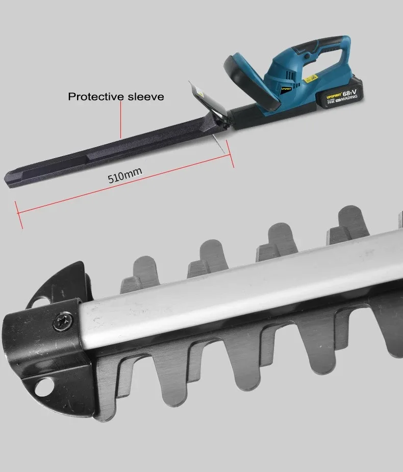 60V lithium battery powered cordless hedge trimmer garden bush hedge shrub cutter trimmer