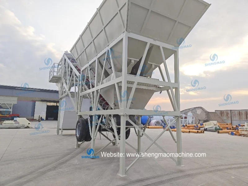 Philippines popular 50m3/h ready mix mobile concrete mixing batching plant with China factory for sale price