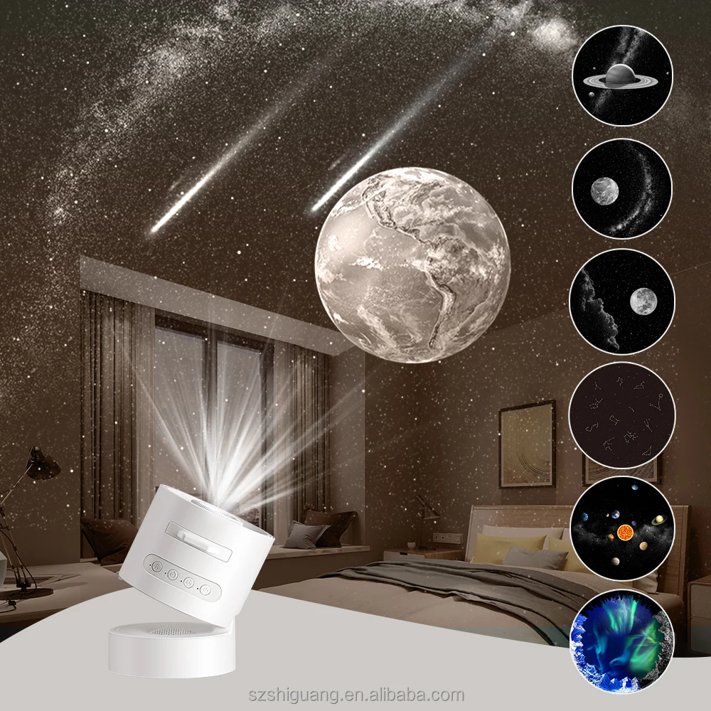 New Design Color Globe Star Projector Light Rotating Dynamic Atmosphere Galaxy Meteor Projector Bedroom Dream Universe Lamp