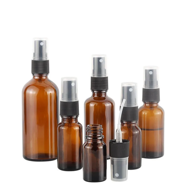 100ml Small Empty Refillable Amber Glass Mist Spray Spray Bottles  for Essential Oils