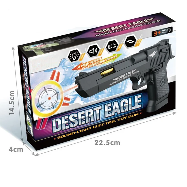 Eco friendly plastic battery operated electric kids toy gun with light and sound