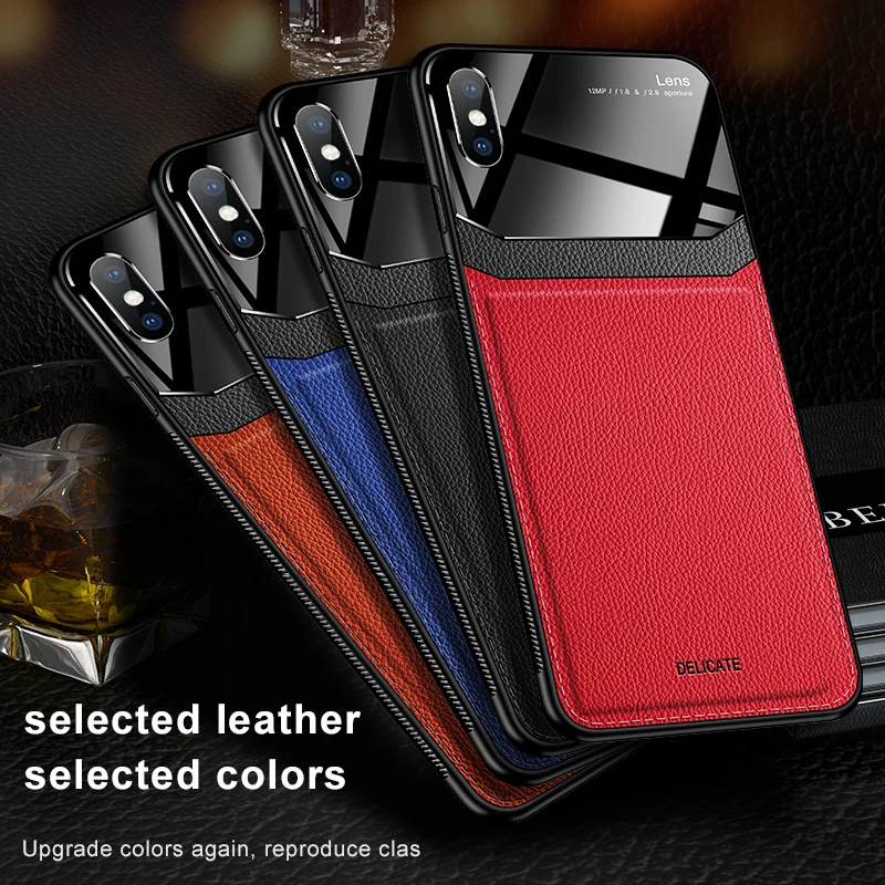 
For iPhone 12 Case, Luxury Business Shockproof Cover for iPhone 11 Pro Max XS XR for iPhone 12 Pro Max Leather Phone Case 