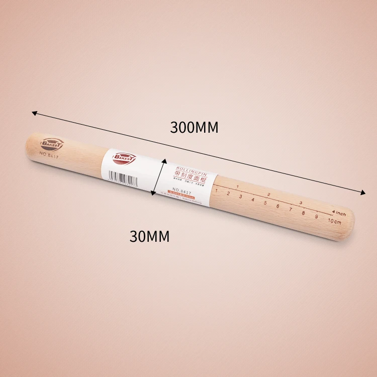 Bakest  rollong pin Cake and pastry tool  Wooden rolling pin with scale