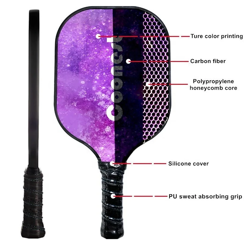 Lightweight Honeycomb Graphite Carbon Pickleball Paddle Racket Set