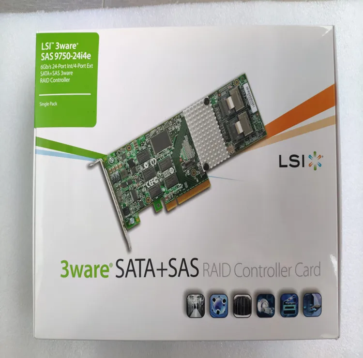  Новый оригинальный LSI00251 3ware SAS 9750-24i4e 6 ГБ 24 Внутренний порт брендовая карта