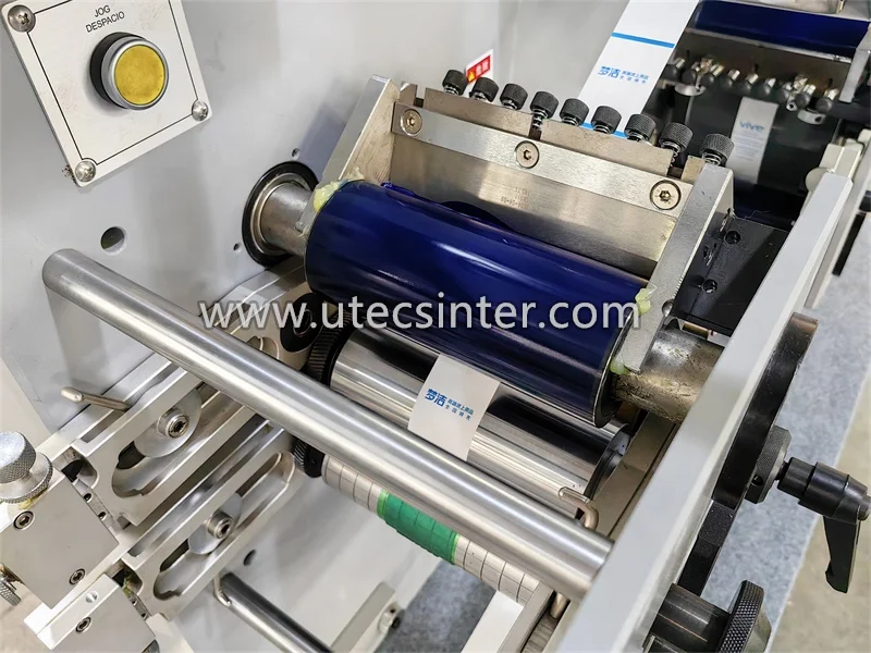 UGS42 Multiple Color Automatic Fabric barcode label Flexo Printer, Garment Organza Grosgrain cotton ribbon Printing Machine