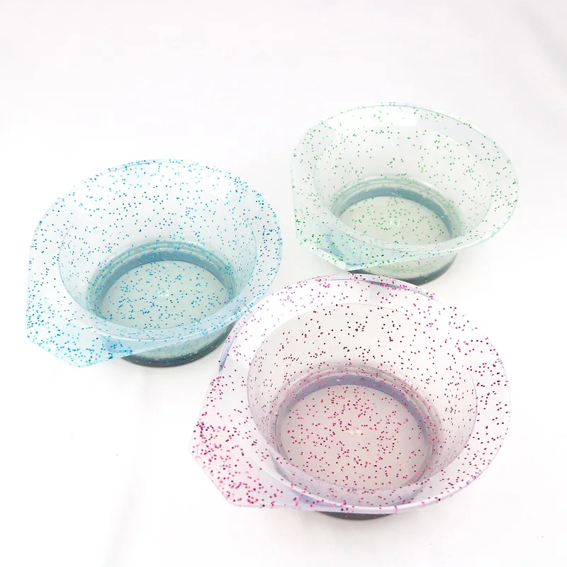 Блестящие пластиковые чаши для окрашивания волос, миксеры для окрашивания волос, инструменты для парикмахерской и укладки