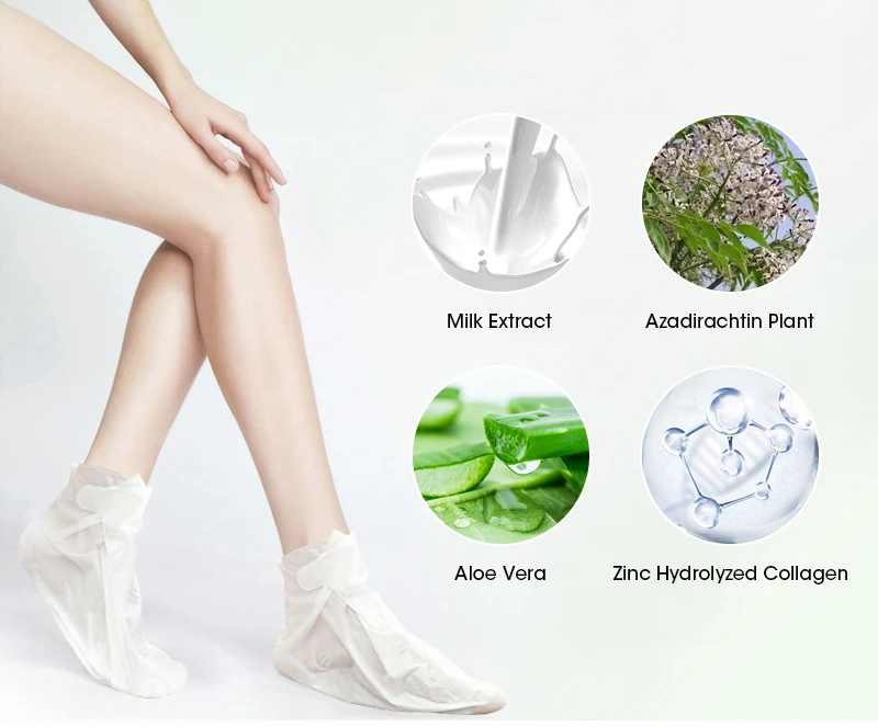 Private Brand Aloe Vera Foot Mask Exfoliating  Whitening Moisturizing Foot Care Support customized logo