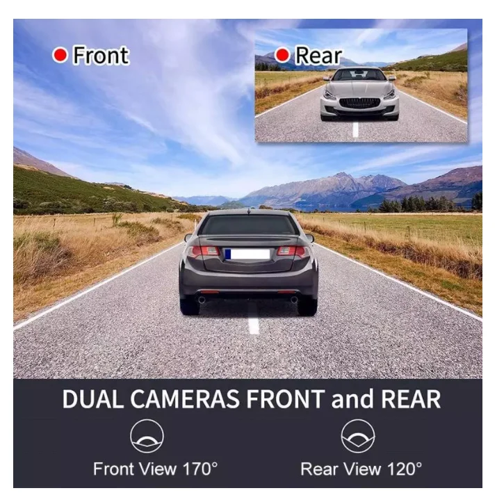 RTS 3 Lens Driving recorder 1080P HD Car DVR Dash Cam Video Recorder with rear camera and motion detection parking guard