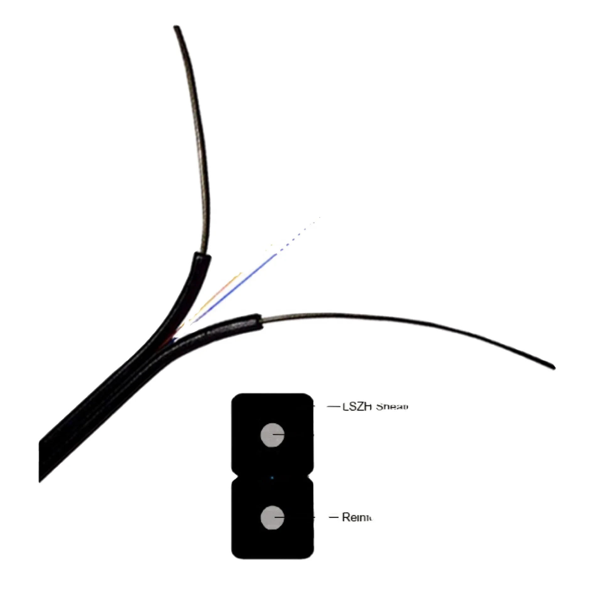 GJXH GJXCH 1,2,4,6,8,12 Cores FTTH flat indoor outdoor fiber optic cable Drop Cable