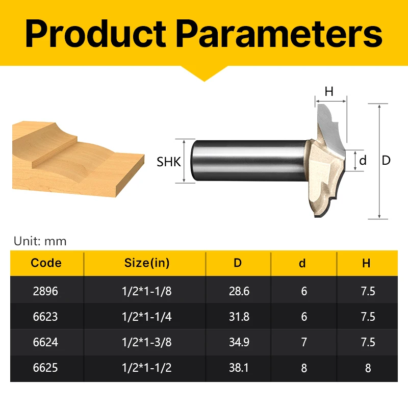 HUHAO classical plunge router bit wood trimming router bits for wood furniture 2896
