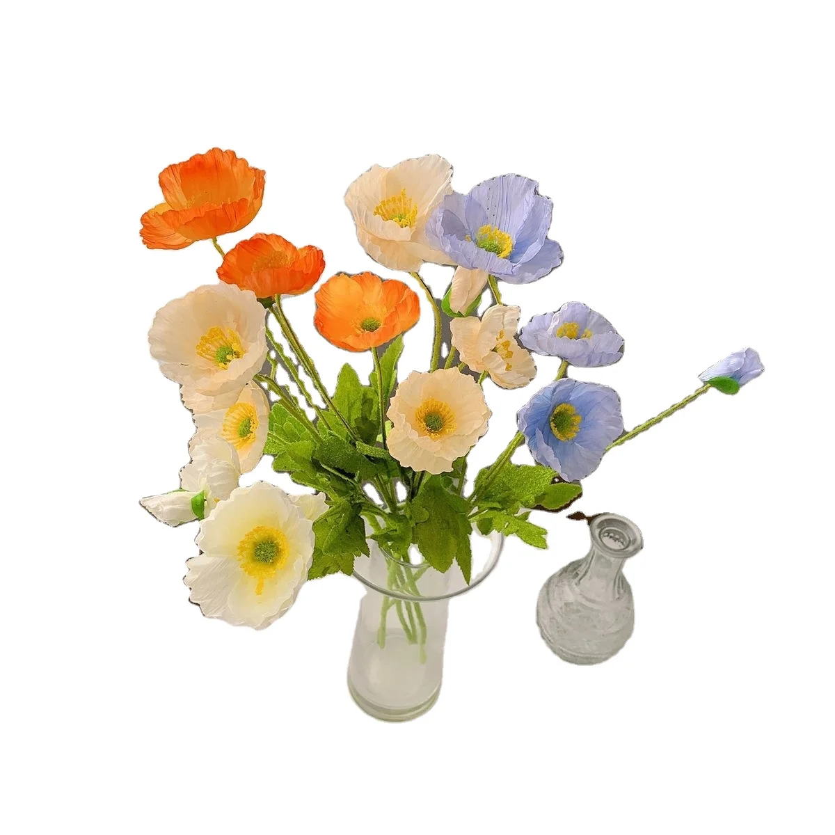 Artificial Silk Poppy Stem For Decoration Artificial Poppy