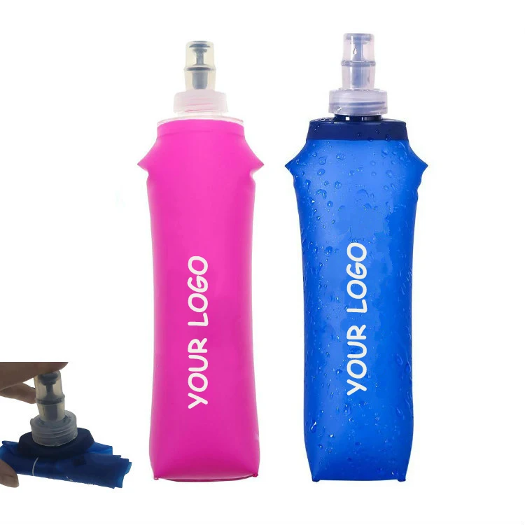 Индивидуальный Логотип 17oz 500ml гидратации мягкие спортивные складной Складная бутылка с водой TPU Мягкий фляга