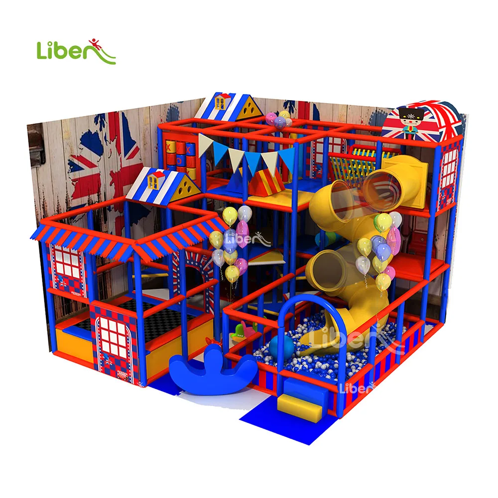 union flag theme kids interior playground modern style small indoor play gyms center for toddlers with ball pit