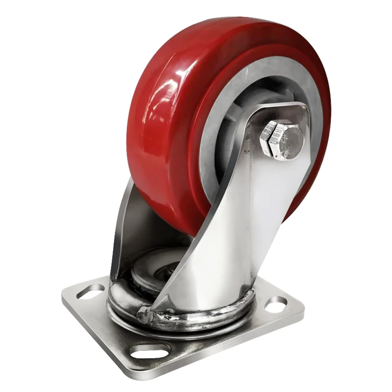 
Swivel red rubber casters 4