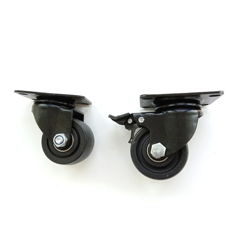 2 inch swivel castor wheels for trailers 50mm Furniture rubber caster wheels small locking tray cart wheels with threaded stem