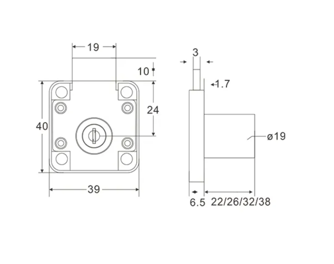 HMCL210H Series  Zinc Alloy Lock Wholesale Hardware Home Drawer Lock Home Cabinet  Desk Drawer Lock
