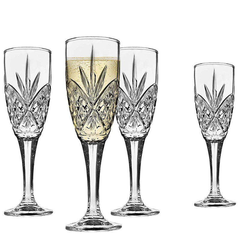 
Wholesale Customize 180ml Lead Free Dublin Crystal Champagne Flutes Crystal Glass Goblets Clear Welcome OEM 