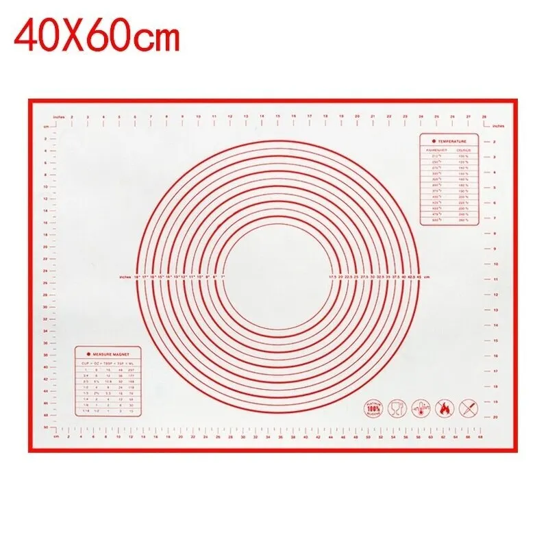Изготовлен из экологически чистых 60x80 см антипригарный силиконовый коврик для раскатки теста выпечки Мат с измерением