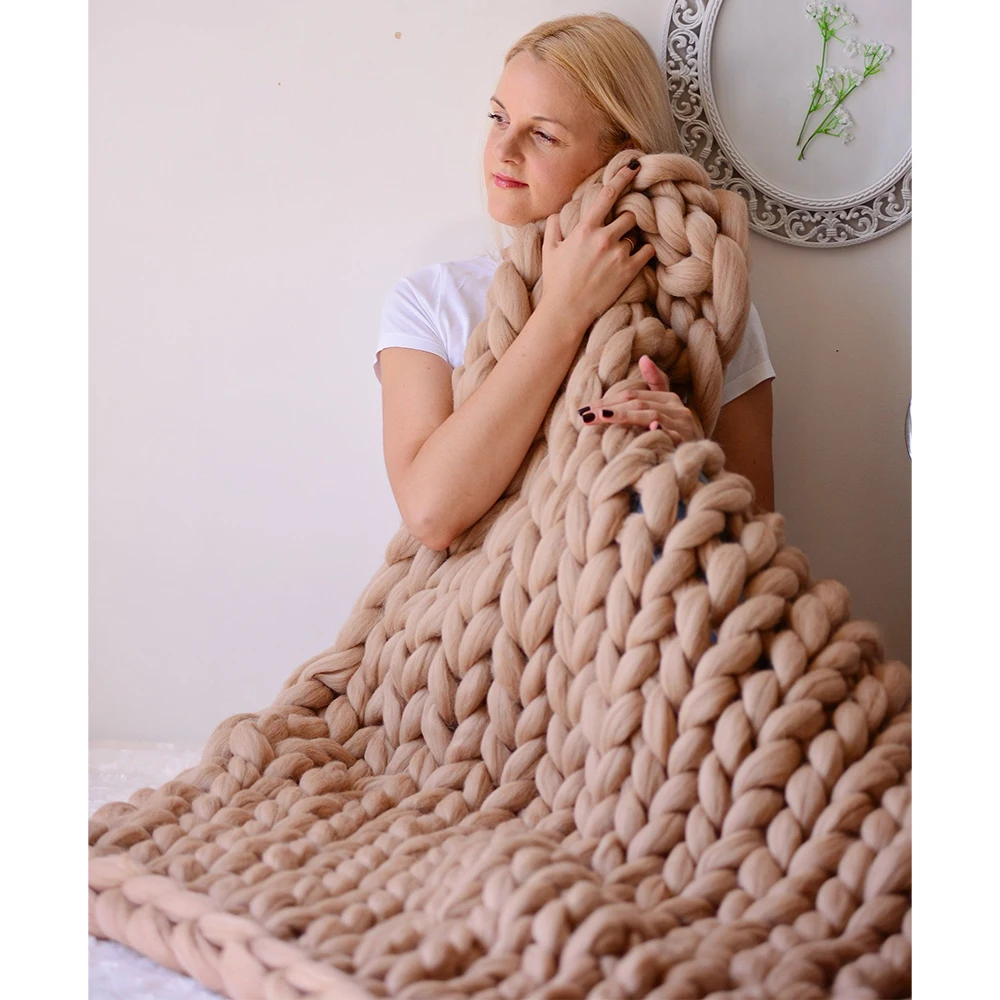 chunky knit blanket