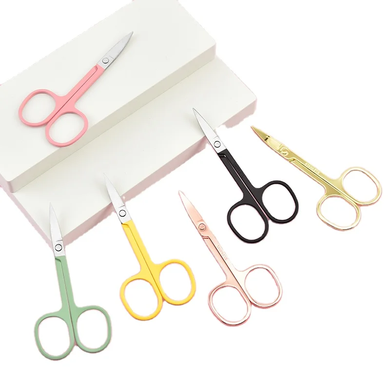 High Quality Colorful Beauty Scissors Custom Small Nail Tools Eyebrow Nose Hair Cut Eyelash Scissor Beauty Makeup Tool