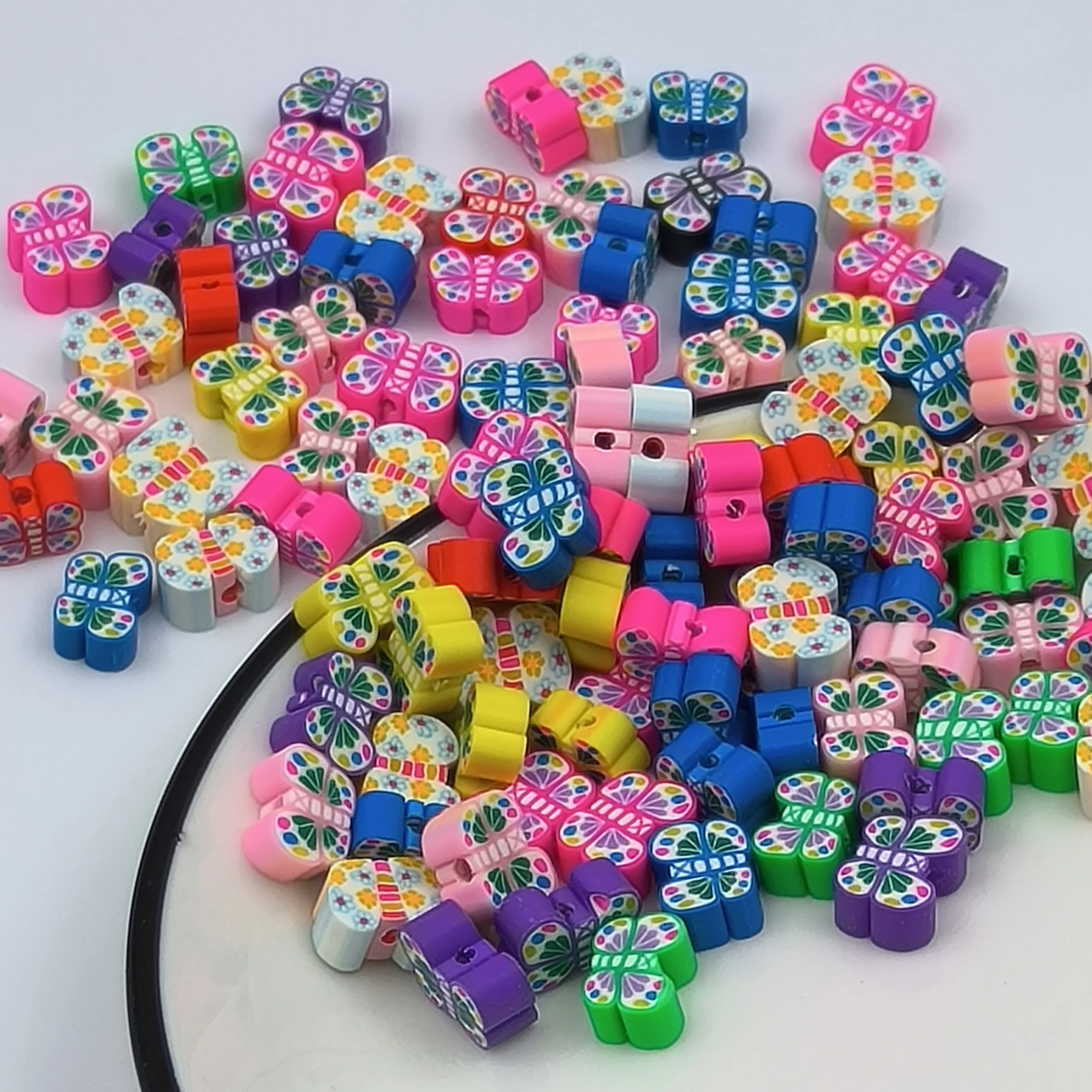 Professional 10 * 5MM mixed color butterfly polymer clay For Fimo piece jewelry making bracelet