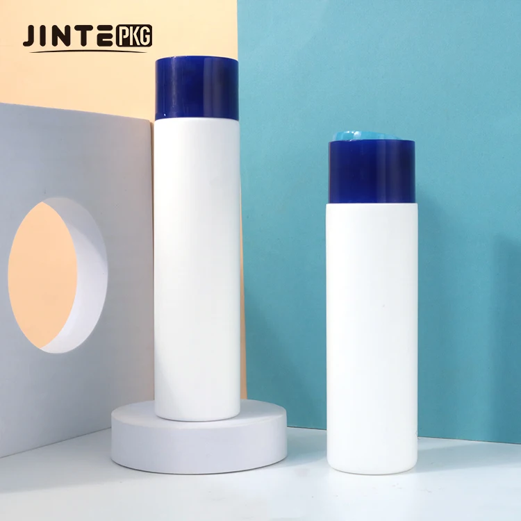 Wholesales 100ml 250ml White HDPE Squeeze Bottle With Wide Mouth Disc Cap For Cosmetic Packaging Shampoo Bottles