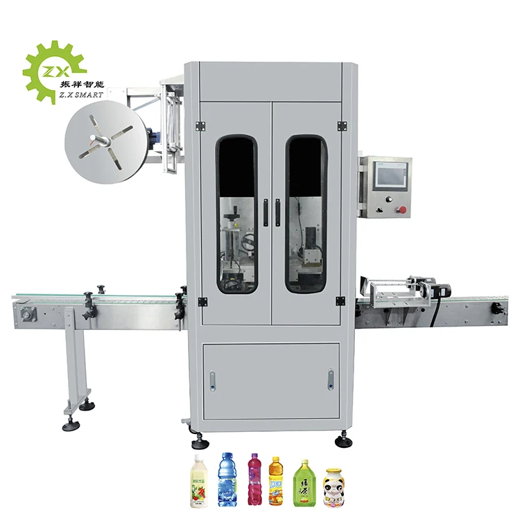 PVC Stretch Automatic Water Bottle Sleeving Labeling Machine For Aerosol Cans