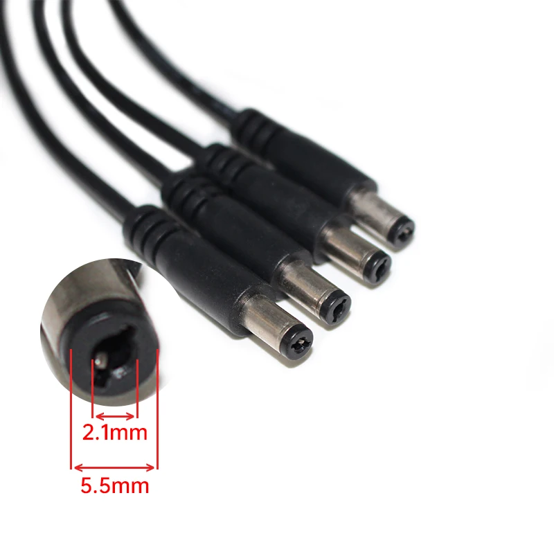 Hot Sale 1m 2m black usb to dc 5.5mm x 2.1mm power cable