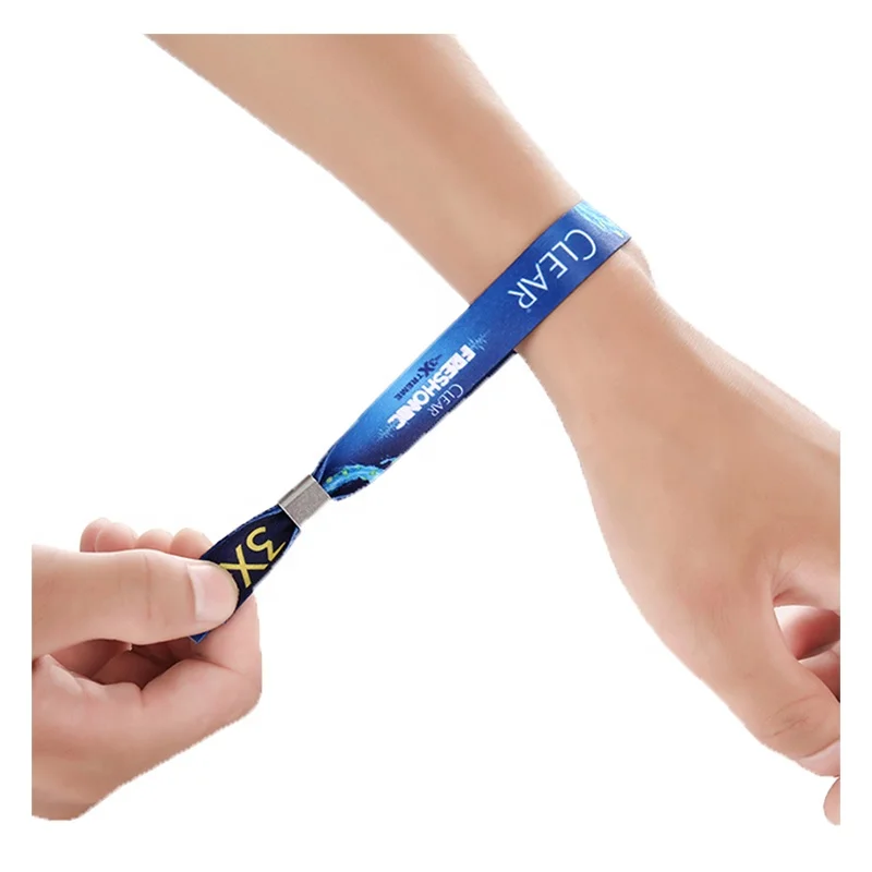Cotton Wristband Gov Tickets Printer Wrist Band for Festival Event Fabric Bracelets One Time Use Events Festival Party Wristband
