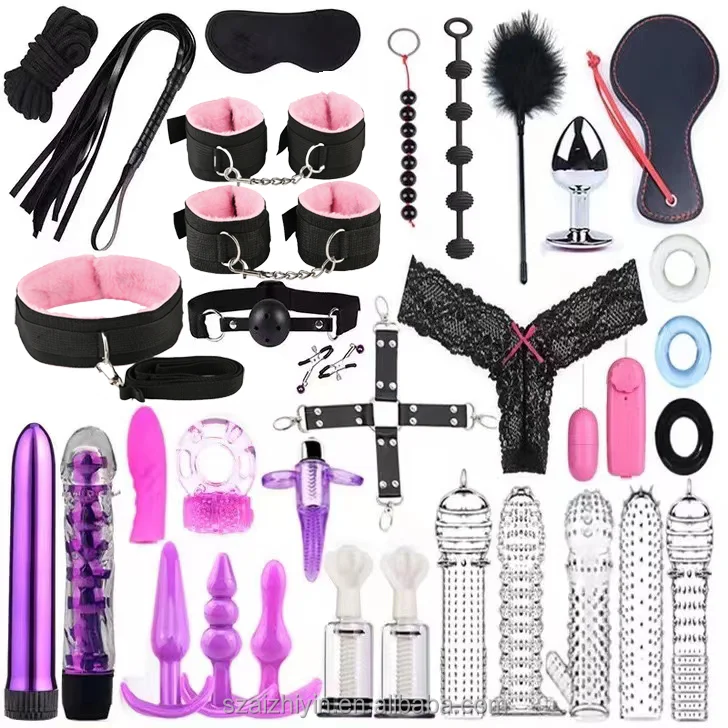 Unique features 34 Pcs Bondage BDSM Kit Sex Toy Set bondage kit testicle clamps bondage set