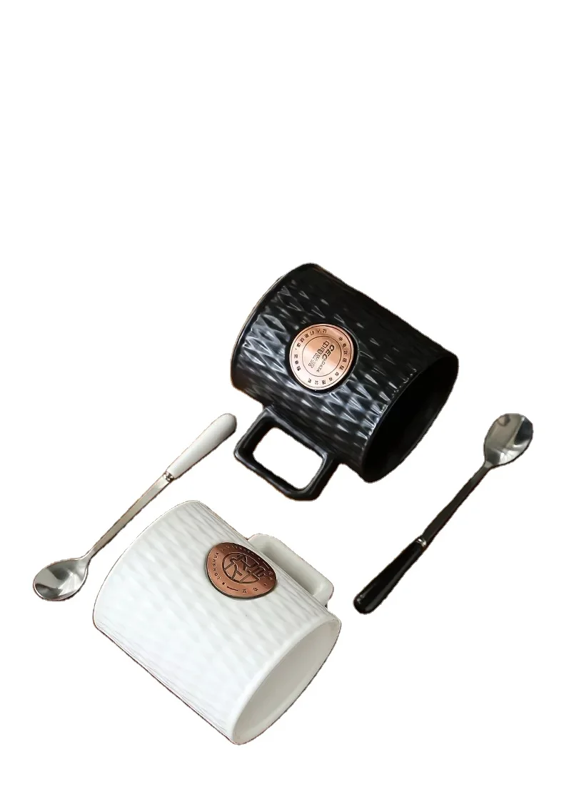 Korea Simba copper seal engraved ceramic mug coffee mug