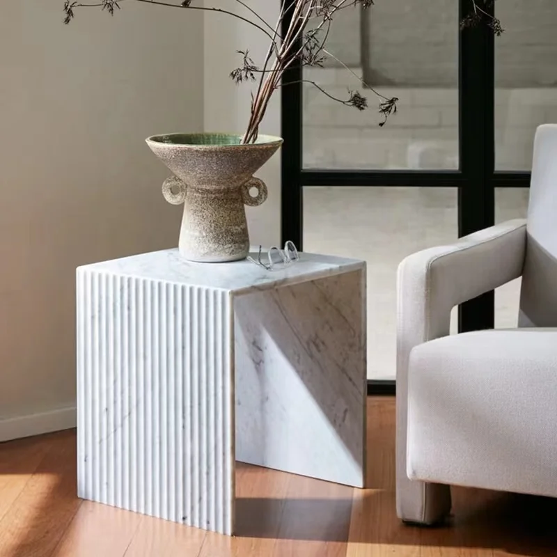 Modern design living room low height square rectangle natural stone travertine coffee table