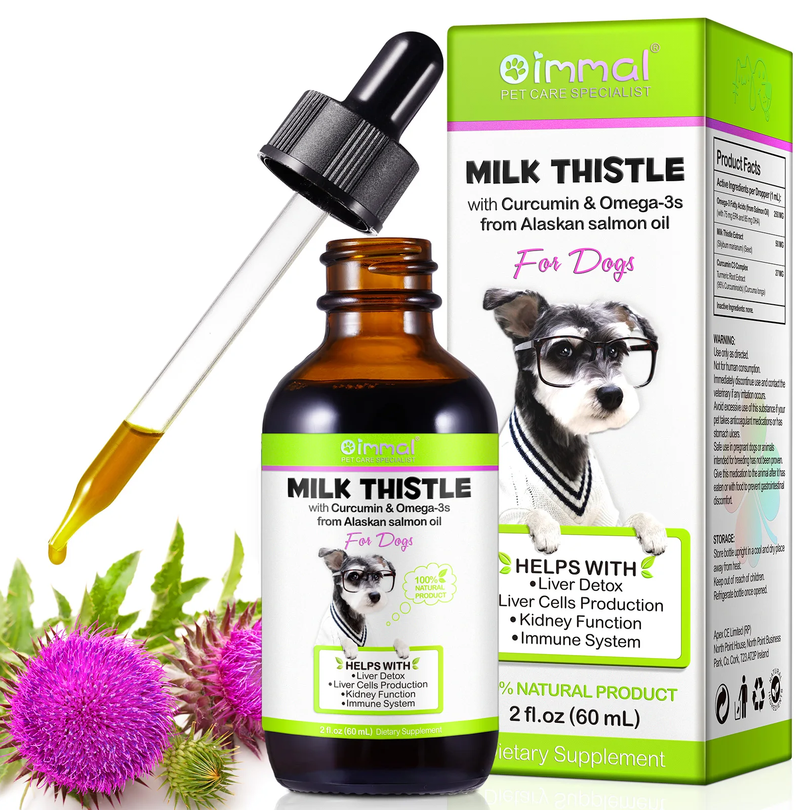 Oimmal Organic Milk Thistle Drops Herbal Supplements Extracto De Cardo Mariano Milk Thistle Extract Liquid For Dogs