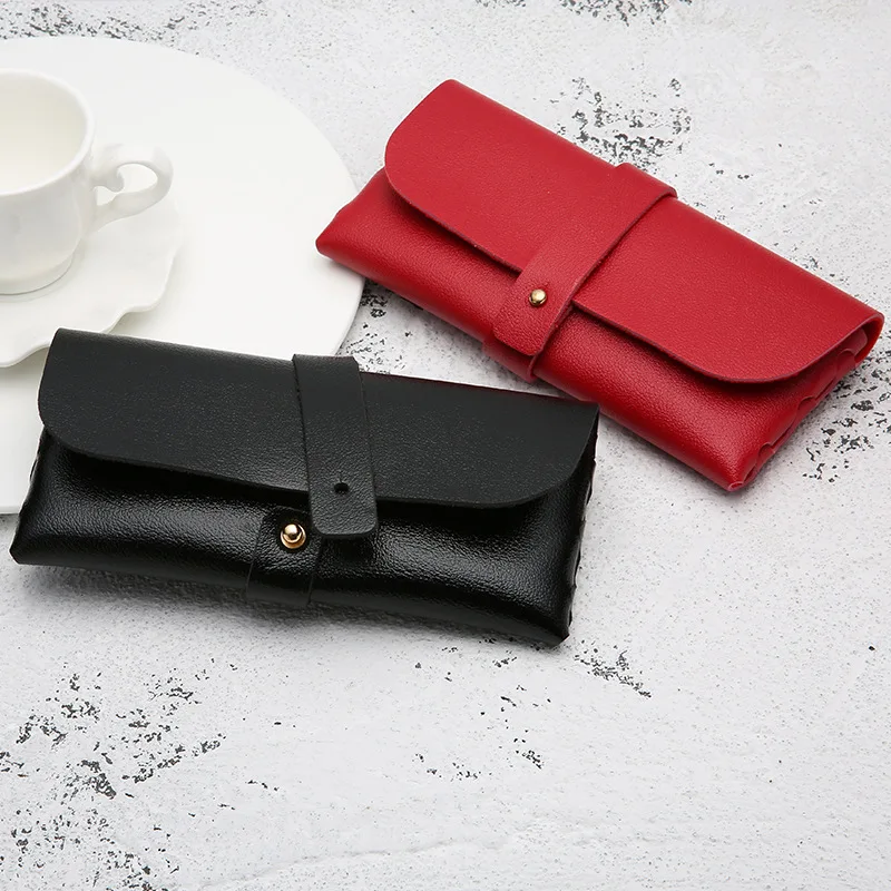 PU Leather Sunglasses Pouch Bag Eyeglasses Case Cover Solid Soft Glasses Holder Box Storage Portable Glasses Cover