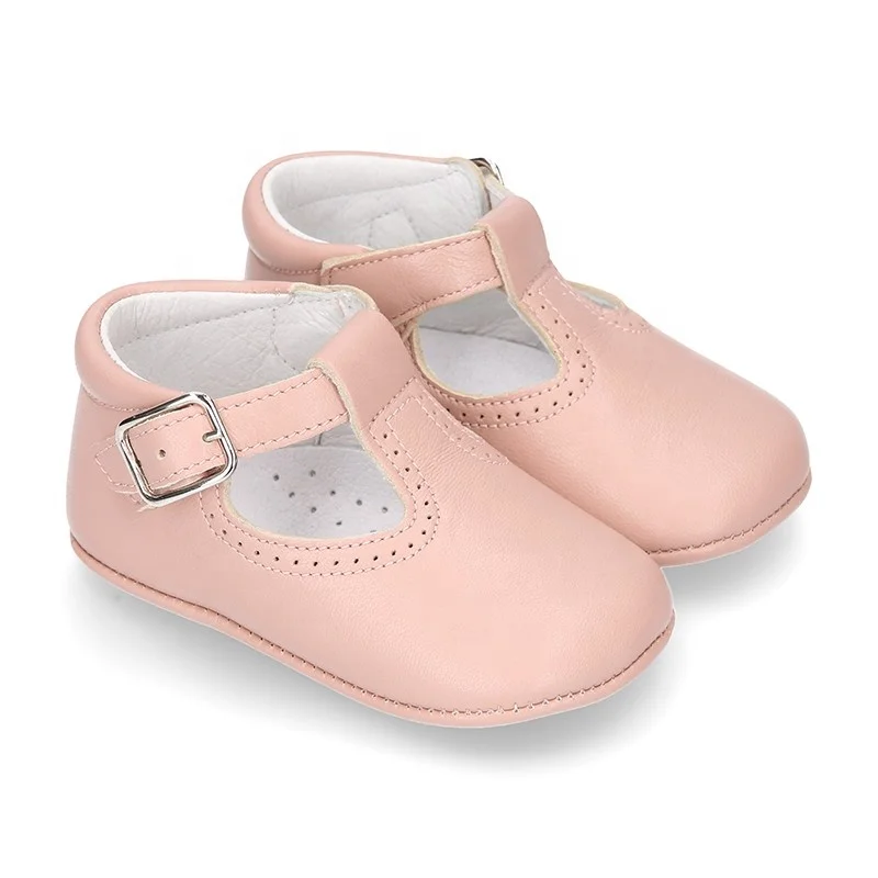 Kids Shoes Factory Beauty Girls Soft T-bar Mary Jane Shoes Leather Baby Shoes