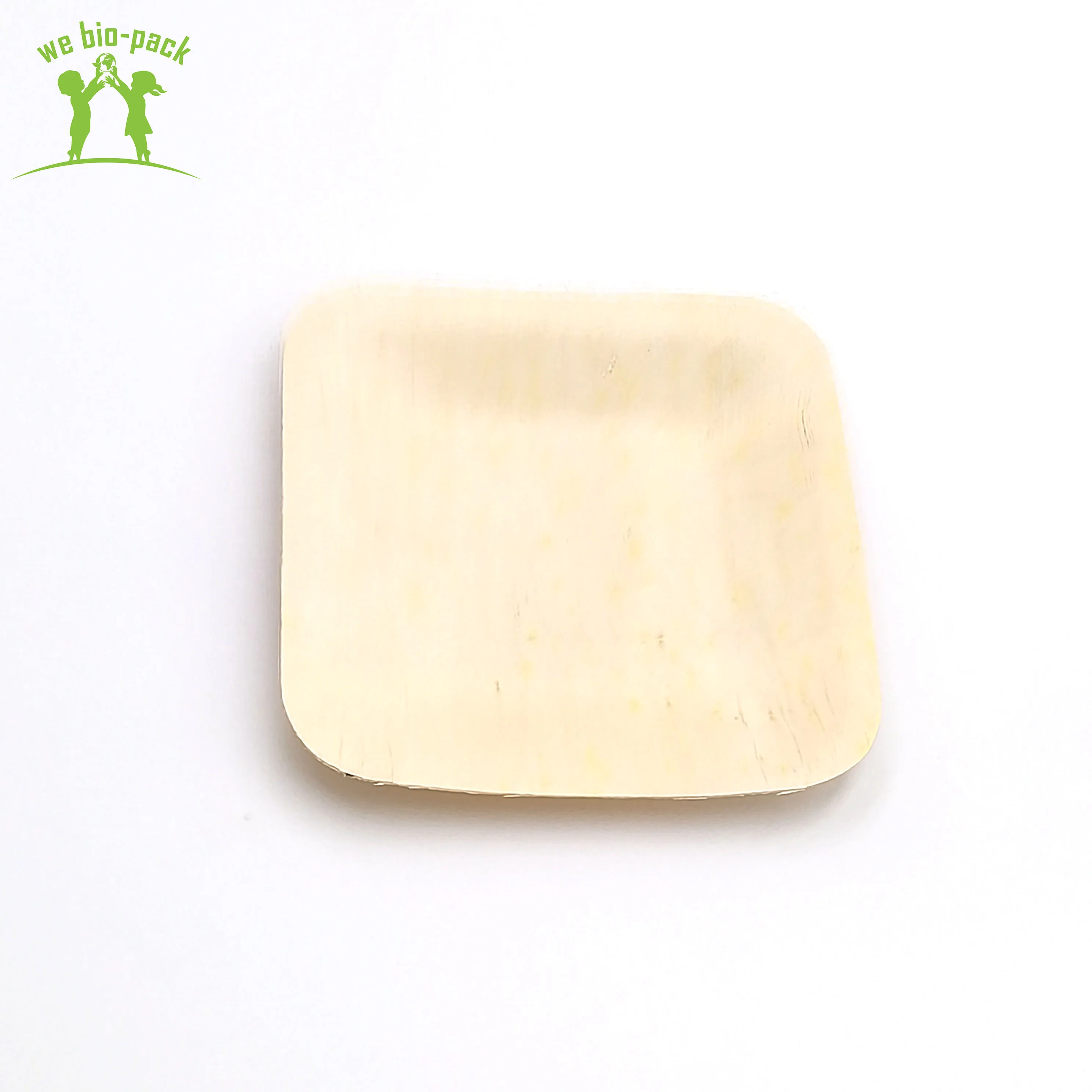 
115mm natural wooden disposable food grade cutlery cheap square plate vintage plate set dinnerware 