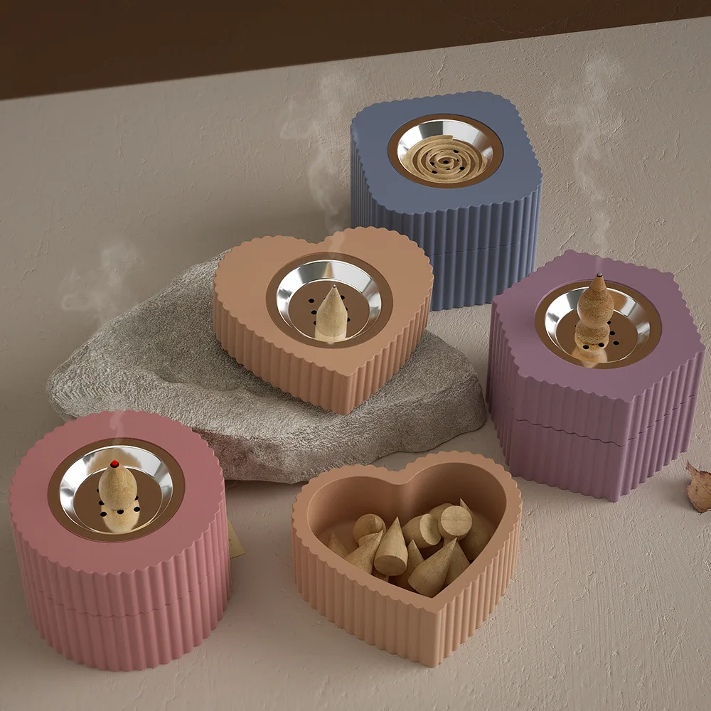 M4646 Hot Geometry Stripe Cement Aromatherapy Stove Mold Jar Silicone Mold