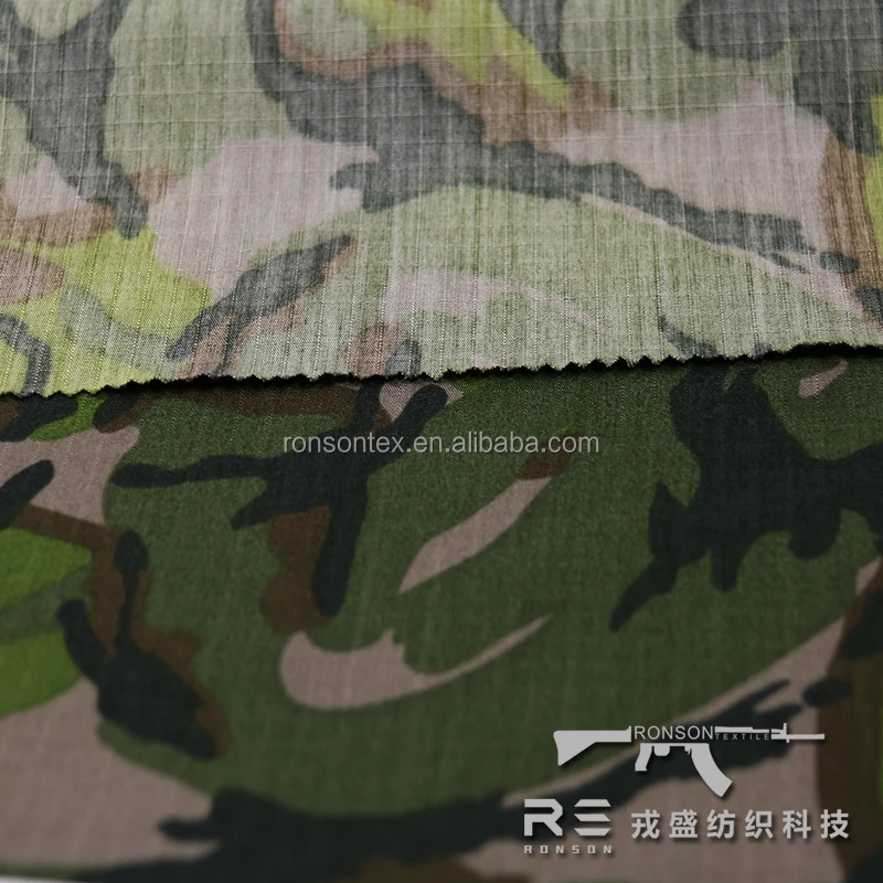 high grade in supply soft touch nylon cotton blend 210G Rip Stop uniform nyco fabric with printed 81 type woodland