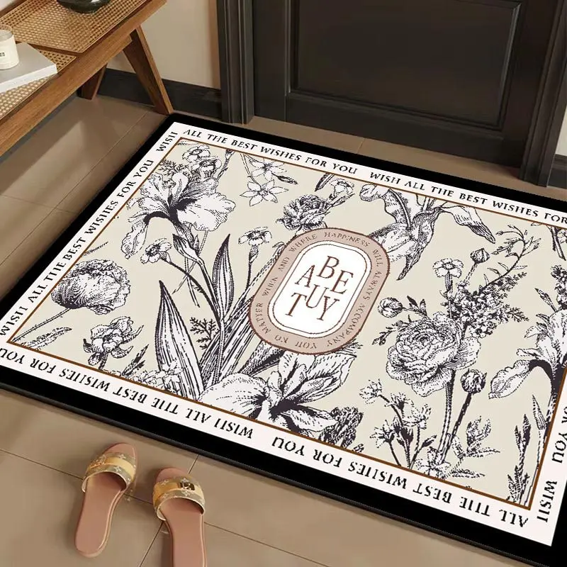 Quick-Drying Super Absorbent Mat Cartoon Animal Design Non-Slip Bathroom Entrance Rug Bathroom Bathroom Decor 40x60cm tiger