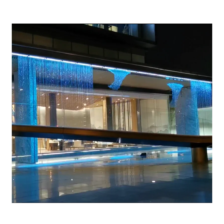 Decorated Musical Interactive Digital Water Curtain Fountain Digital Waterfall Curtain
