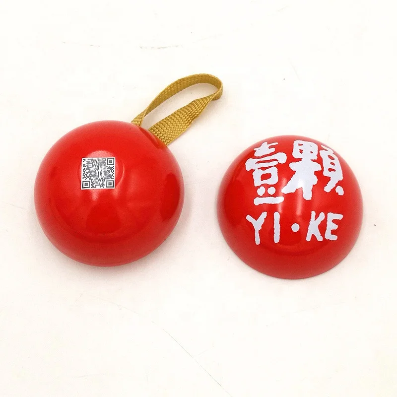 Diameter 45mm Hot sale Chinese tea packaging cute small metal ball box with loop