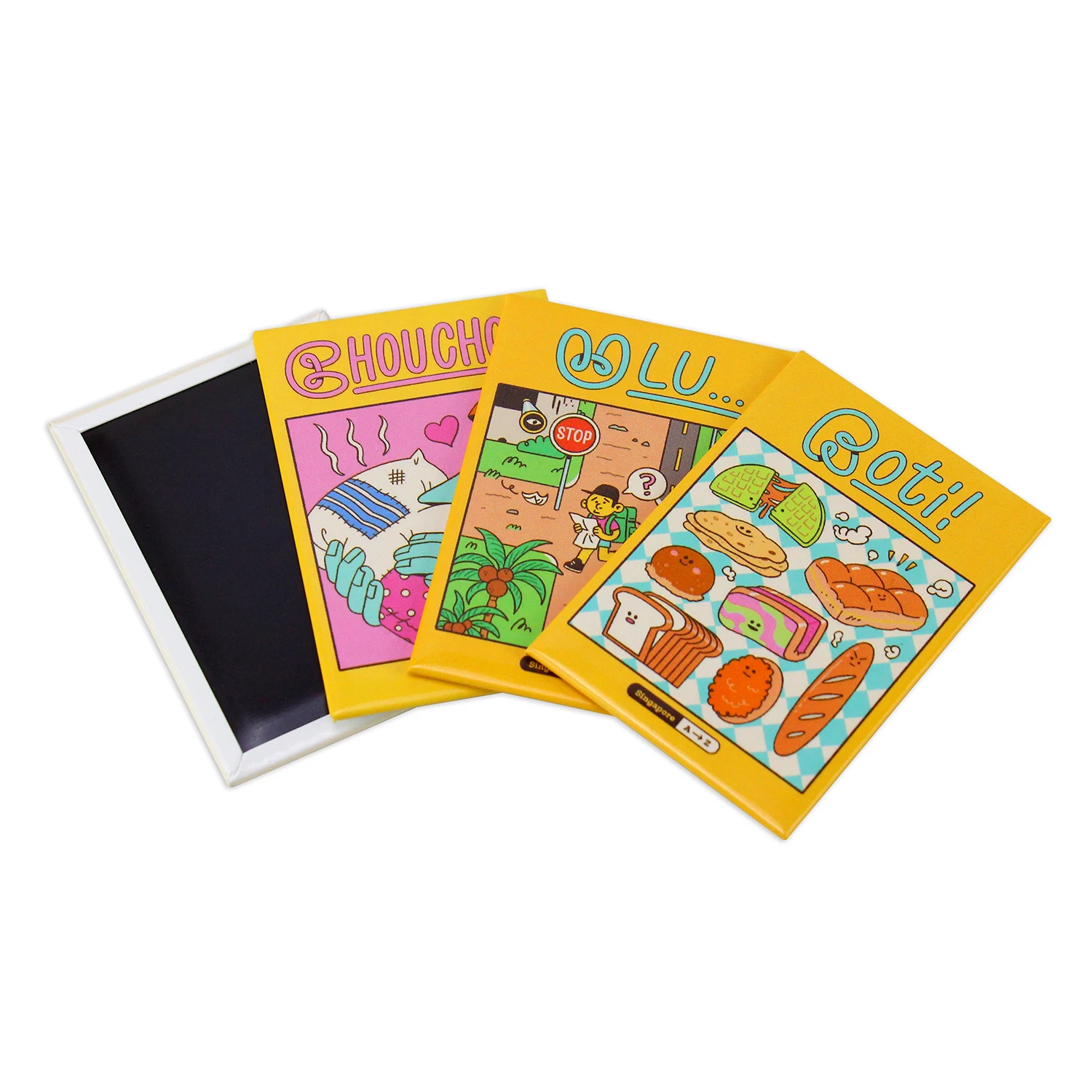 Refrigerator Souvenir Customised Branded Tin Magnet 80X53Mm Rectangle Singapore Fridge Magnets