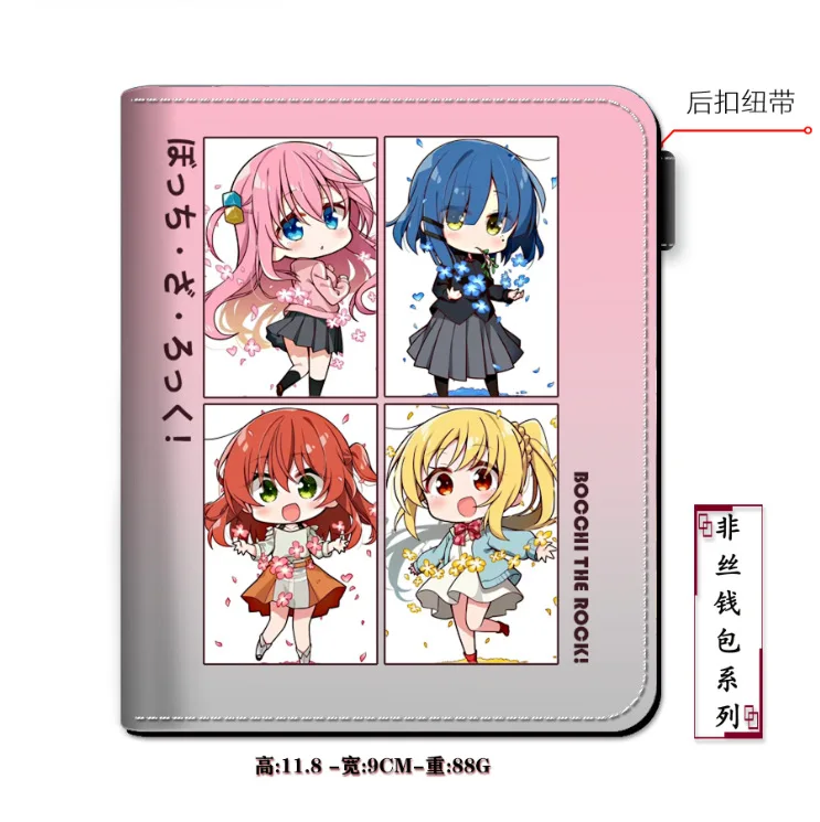 6 Designs Cartoon Bocchi The Rock Anime Wallet Beauty Girl will Rock You PU Leather Short Wallet Kawaii Card Holder Coin Purse