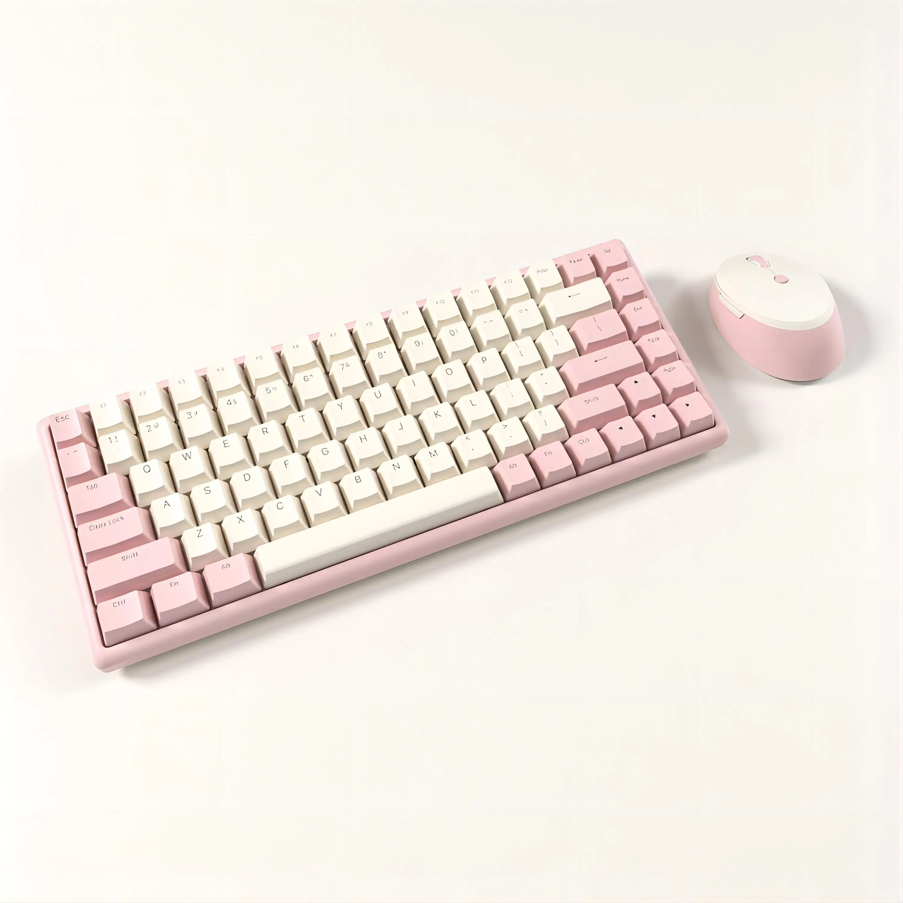 Wireless BT5.0 Hybrid Mechanical Multi-color Backlit Keyboard, USB 2.4G Cordless Compact Cute 80% Computer Keyboard 84keys