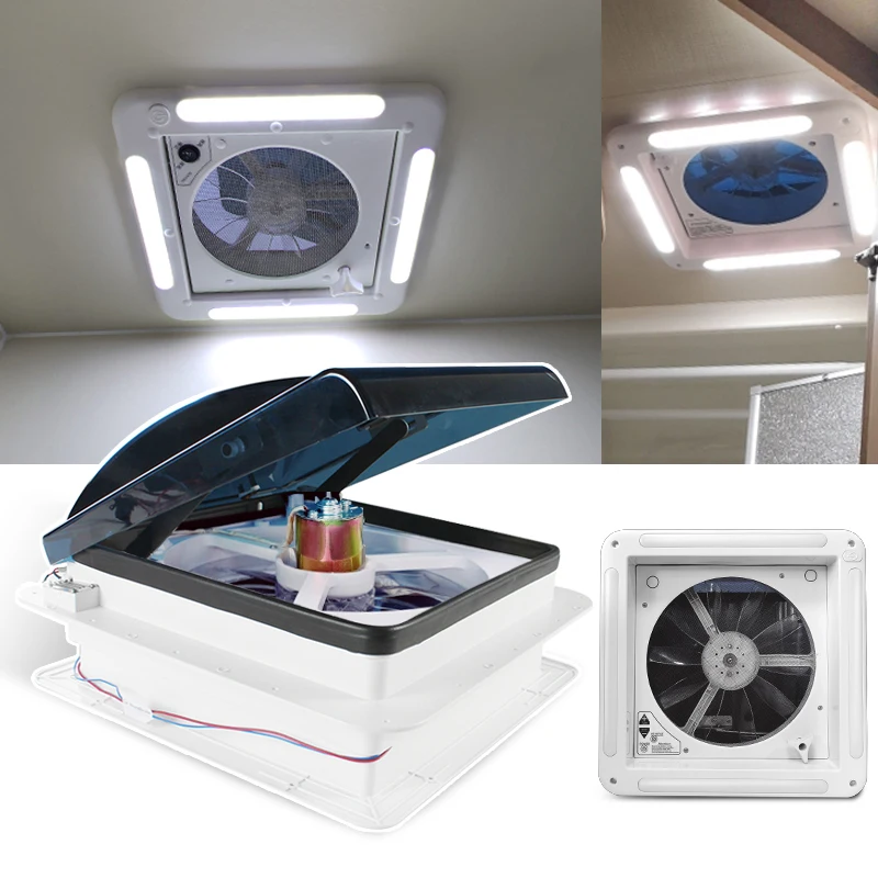 Cobowin OEM Camper Trailer motor home 14' UV Resistance 3 Speeds 420mm Manual Control with LED light Motorhome RV Roof Vent