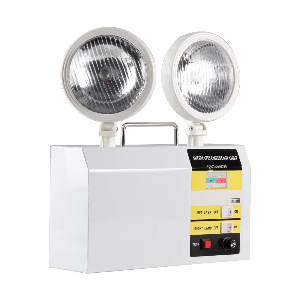 2x2W High Brightness LED Emergency Lamp Battery Rechargeable Two Spot Emergency Lights