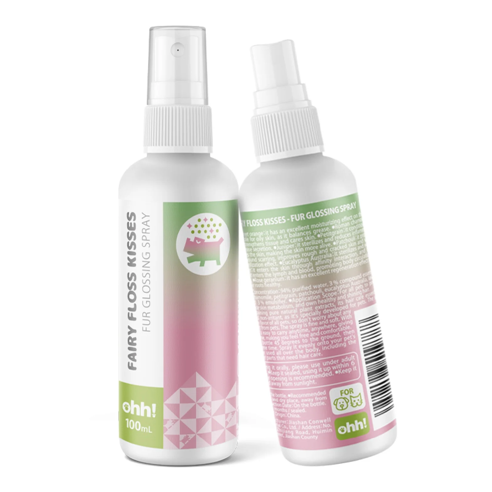 
Ohh pet products supply organic natural Fur Glossing Spray 