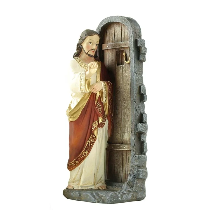 Resin Figure Buddha Statues Jesus Knocking At Door For Religious Christian Products