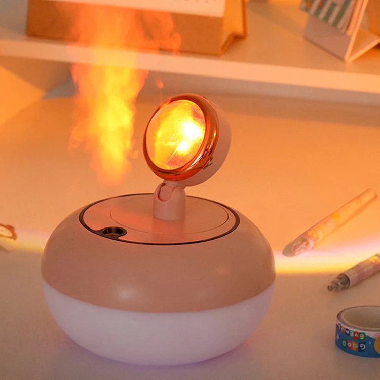 Portable Mini 300ml Humidifier Mist Aromatherapy Sunset Lamp Air Diffuser Humidifier For Home